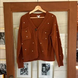 dip Women's Rust Cardigan Sweater